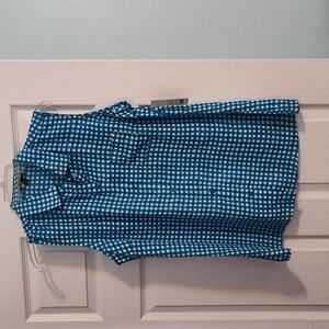 Women's size large blue plaid tank top, excellent condition, new with tags